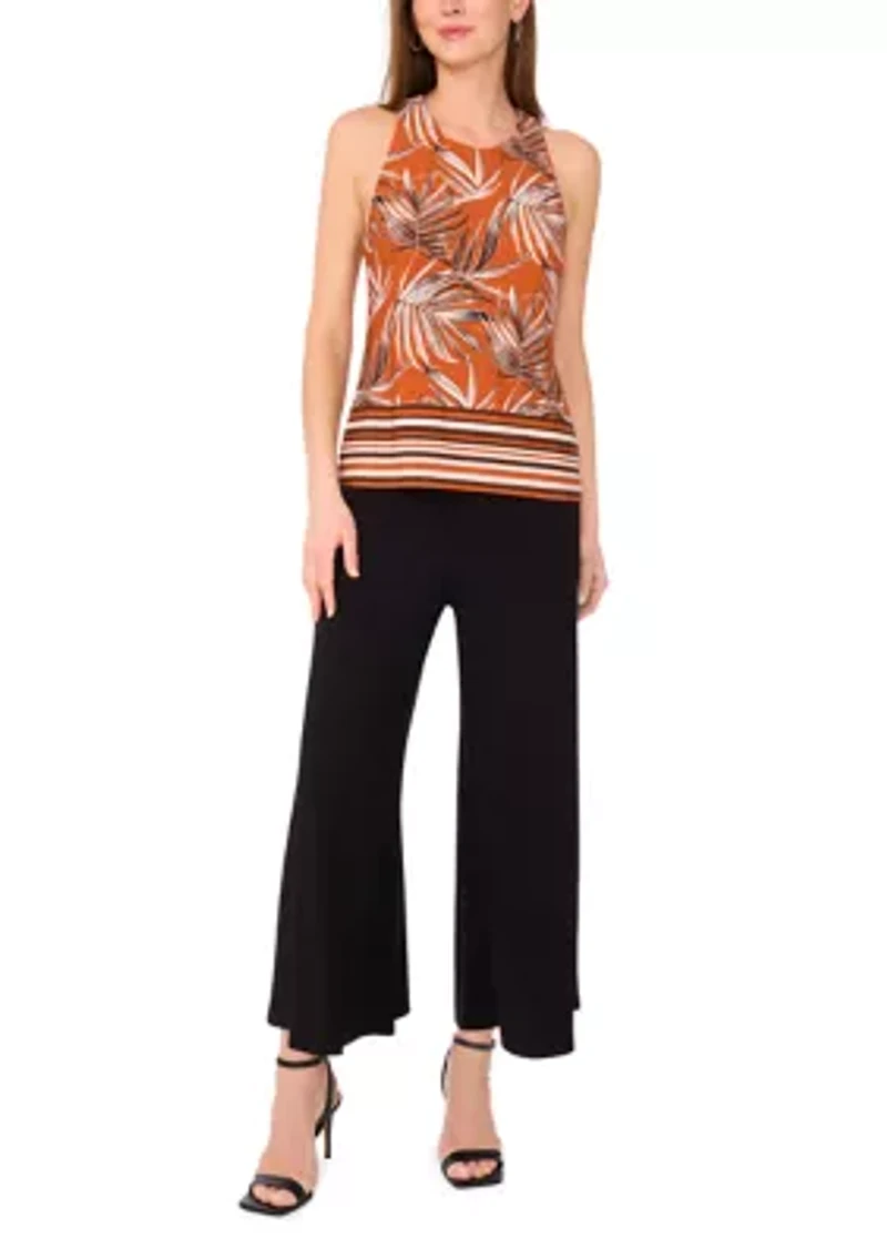 Women's Sleeveless Border Printed Top