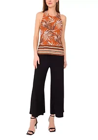 Women's Sleeveless Border Printed Top