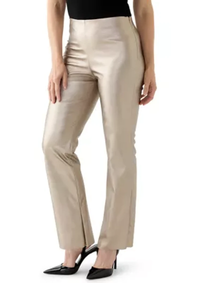 Women's Vegan Leather Bootcut Pull On Pants