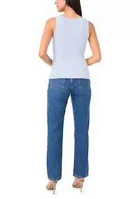 Women's Sleeveless Lurex Sweater Tank Top