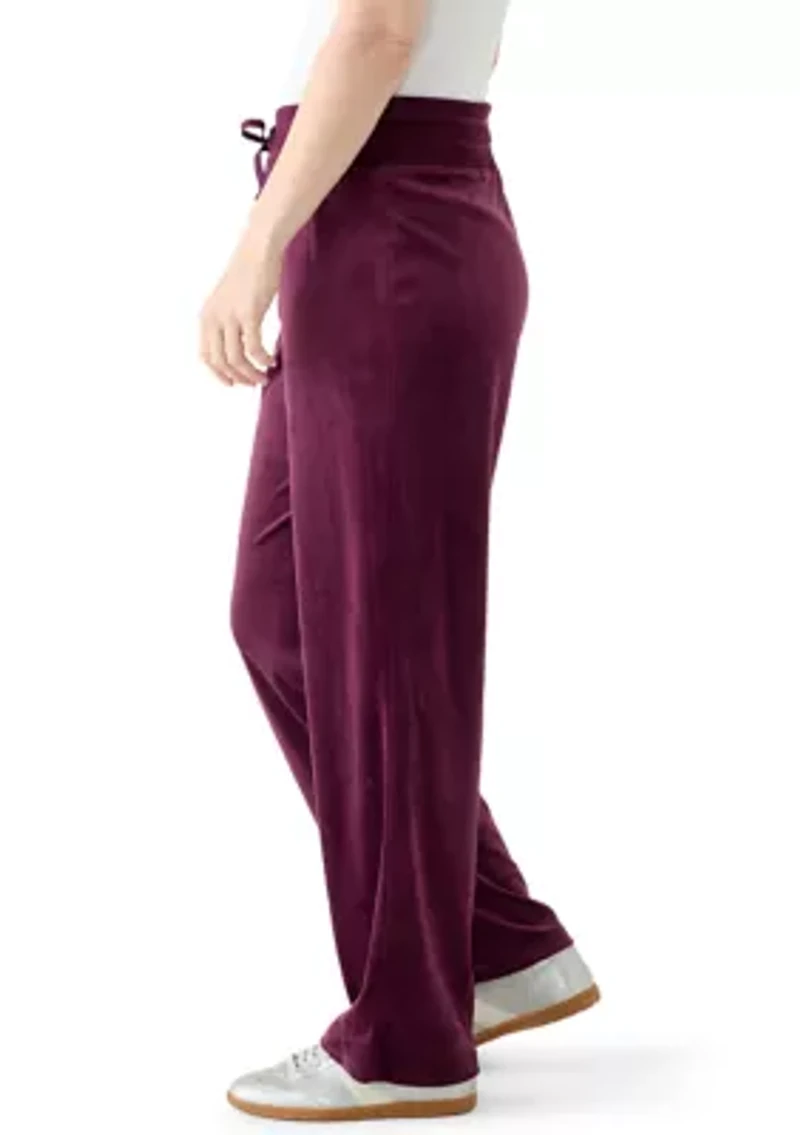 Women's Straight Leg Velour Pants