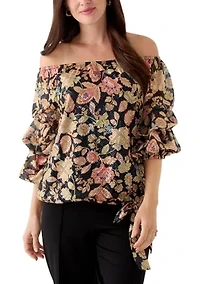 Women's Off the Shoulder Cha Floral Paisley Blouse