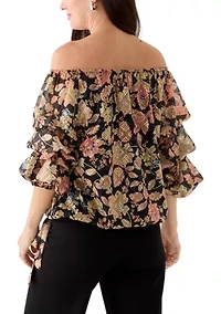 Women's Off the Shoulder Cha Floral Paisley Blouse