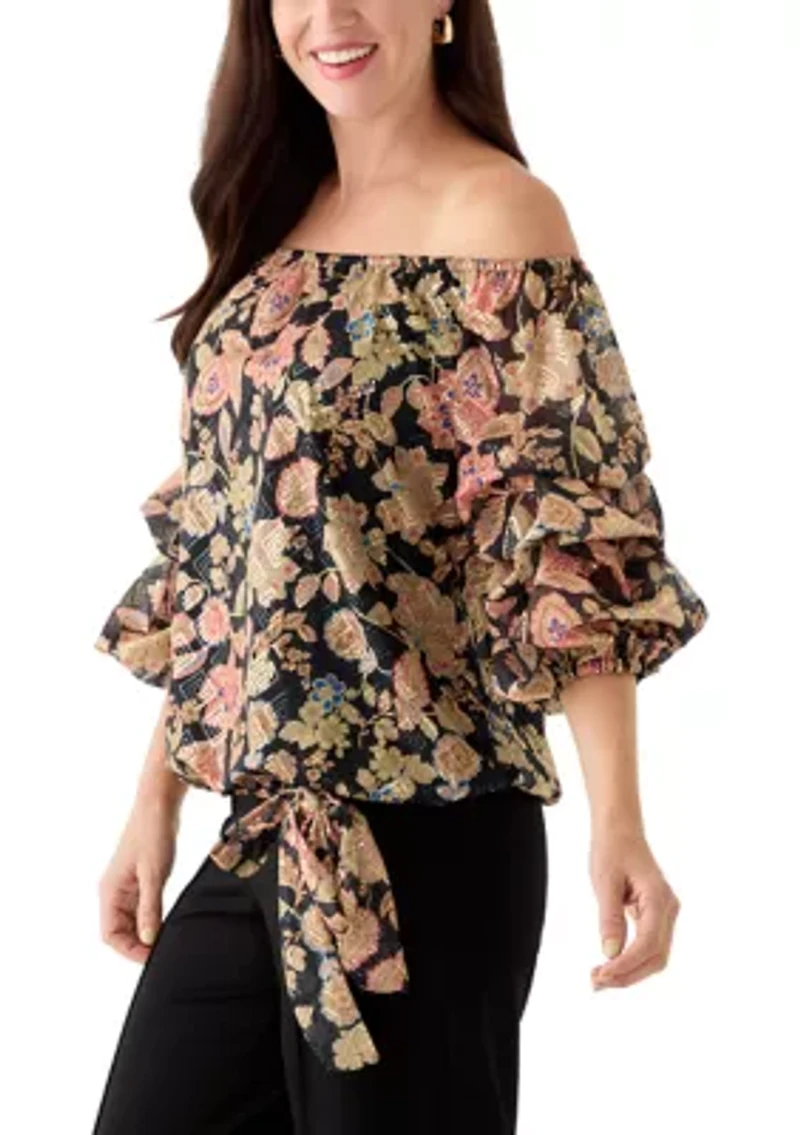 Women's Off the Shoulder Cha Floral Paisley Blouse