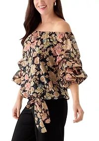Women's Off the Shoulder Cha Floral Paisley Blouse
