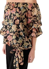 Women's Off the Shoulder Cha Floral Paisley Blouse
