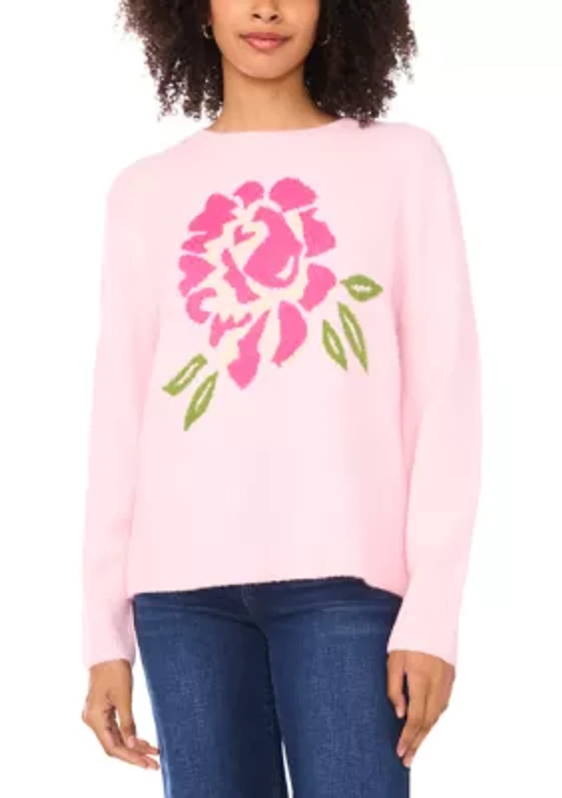 Women's Stitch Detail Floral Sweater