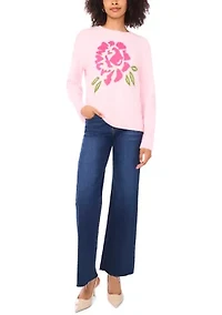 Women's Stitch Detail Floral Sweater