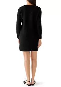 Women's V-Neck Star Print Sweater Dress