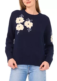 Women's Stitch Detail Floral Sweater