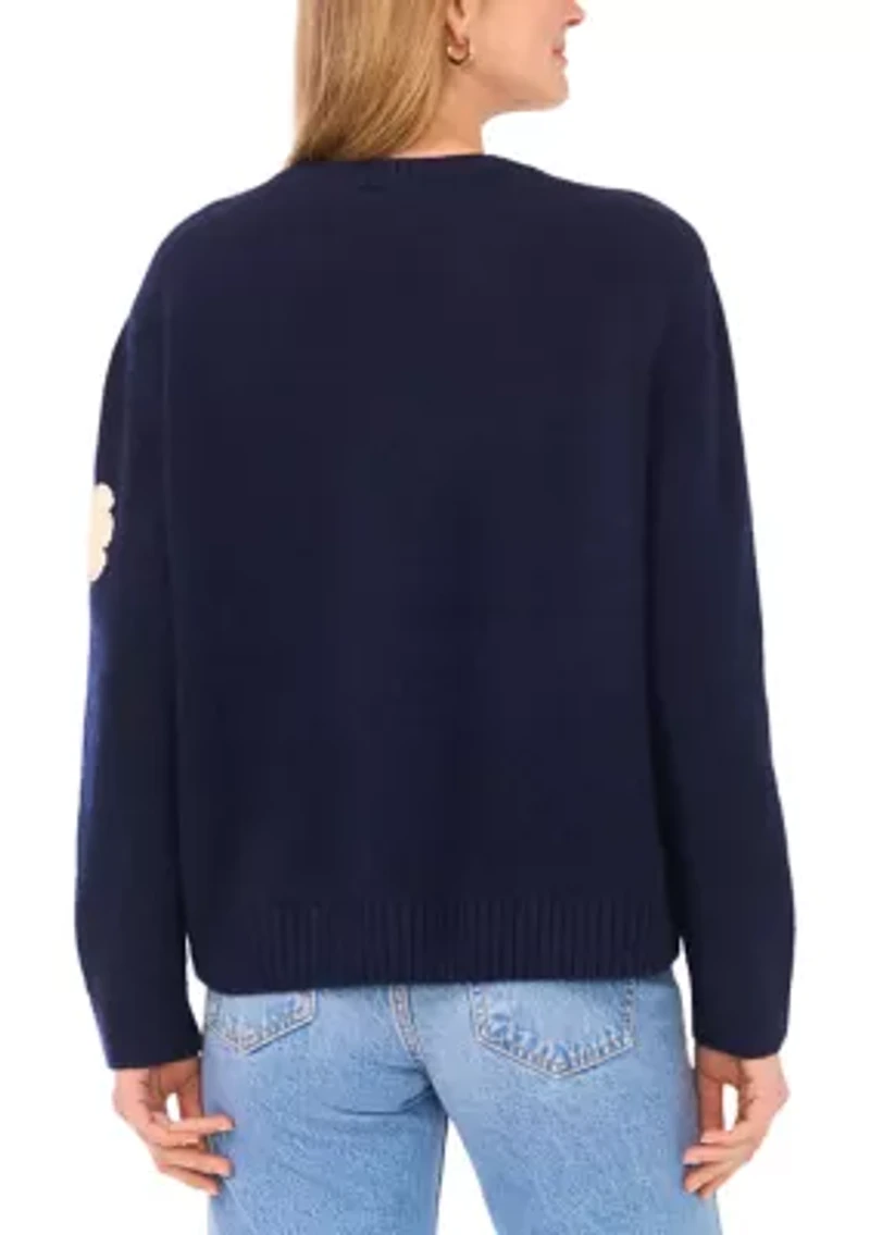 Women's Stitch Detail Floral Sweater