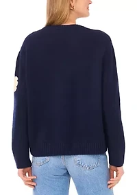 Women's Stitch Detail Floral Sweater