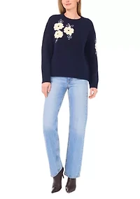 Women's Stitch Detail Floral Sweater