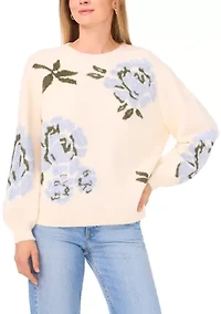 Women's Stitch Detail Floral Sweater
