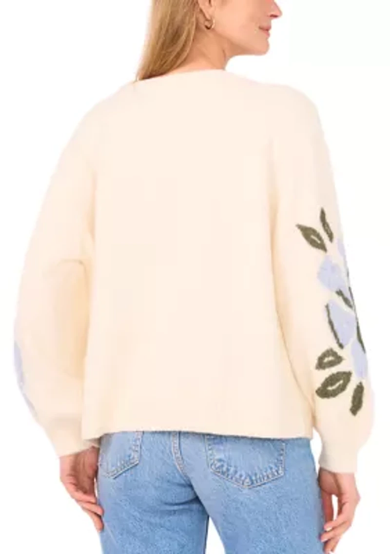 Women's Stitch Detail Floral Sweater