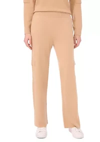Women's Wide Leg Sweater Pants with Cargo Pockets