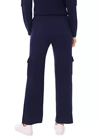 Women's Wide Leg Sweater Pants with Cargo Pockets