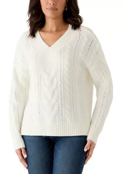 Women's Long Sleeve Cable Knit Sweater