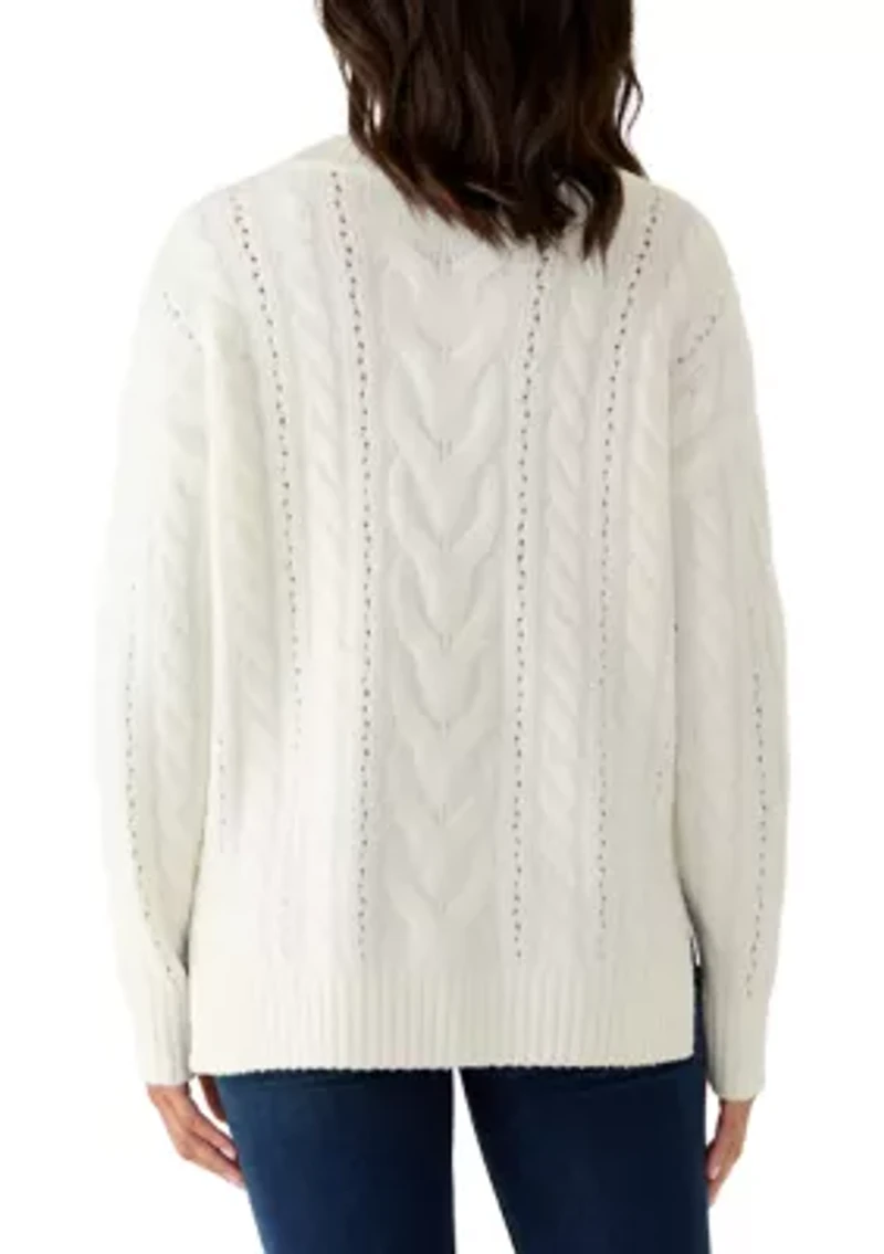 Women's Long Sleeve Cable Knit Sweater