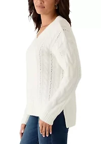 Women's Long Sleeve Cable Knit Sweater