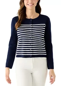 Women's Long Sleeve Striped Cardigan