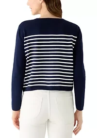 Women's Long Sleeve Striped Cardigan