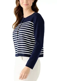 Women's Long Sleeve Striped Cardigan