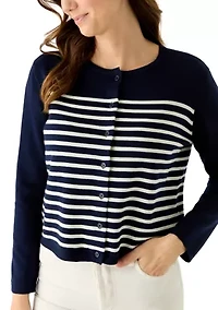 Women's Long Sleeve Striped Cardigan