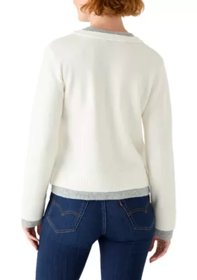 Women's Long Sleeve Twofer Button Front Cardigan