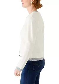 Women's Long Sleeve Twofer Button Front Cardigan