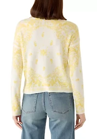 Women's Long Sleeve Bandana Crew Neck Sweater