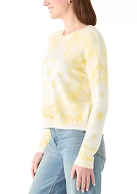 Women's Long Sleeve Bandana Crew Neck Sweater