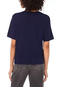 Women's Short Sleeve Crew Neck Sweater