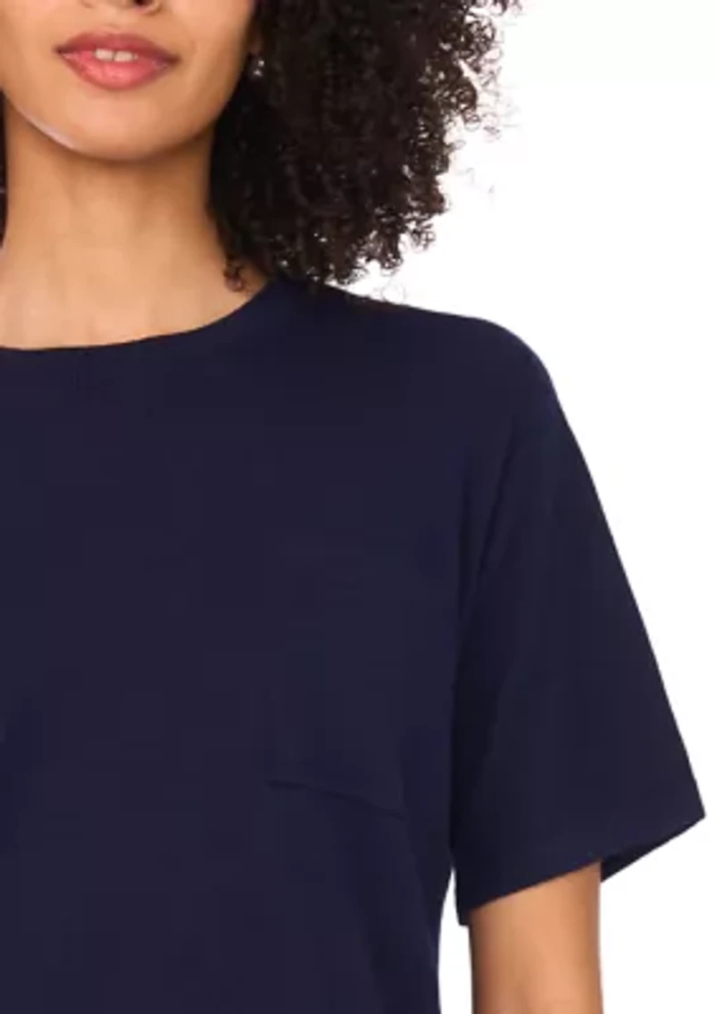 Women's Short Sleeve Crew Neck Sweater