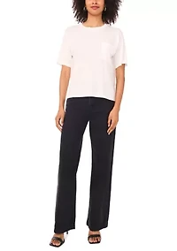 Women's Short Sleeve Crew Neck Sweater