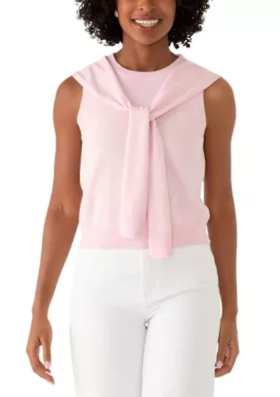 Women's Sleeveless Cardigan Twofer Top