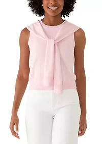 Women's Sleeveless Cardigan Twofer Top