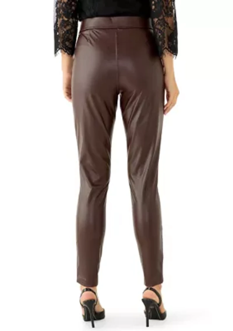 Women's Vegan Leather Kick Flare Pants