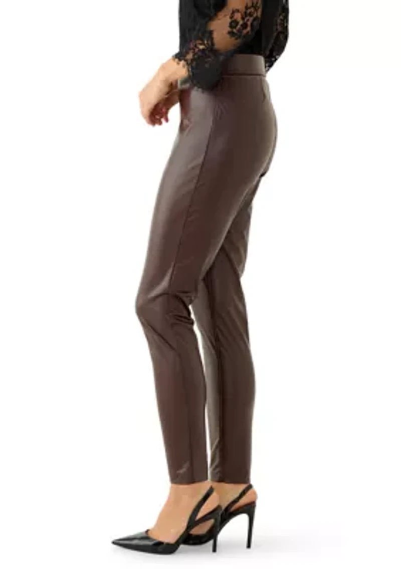 Women's Vegan Leather Kick Flare Pants