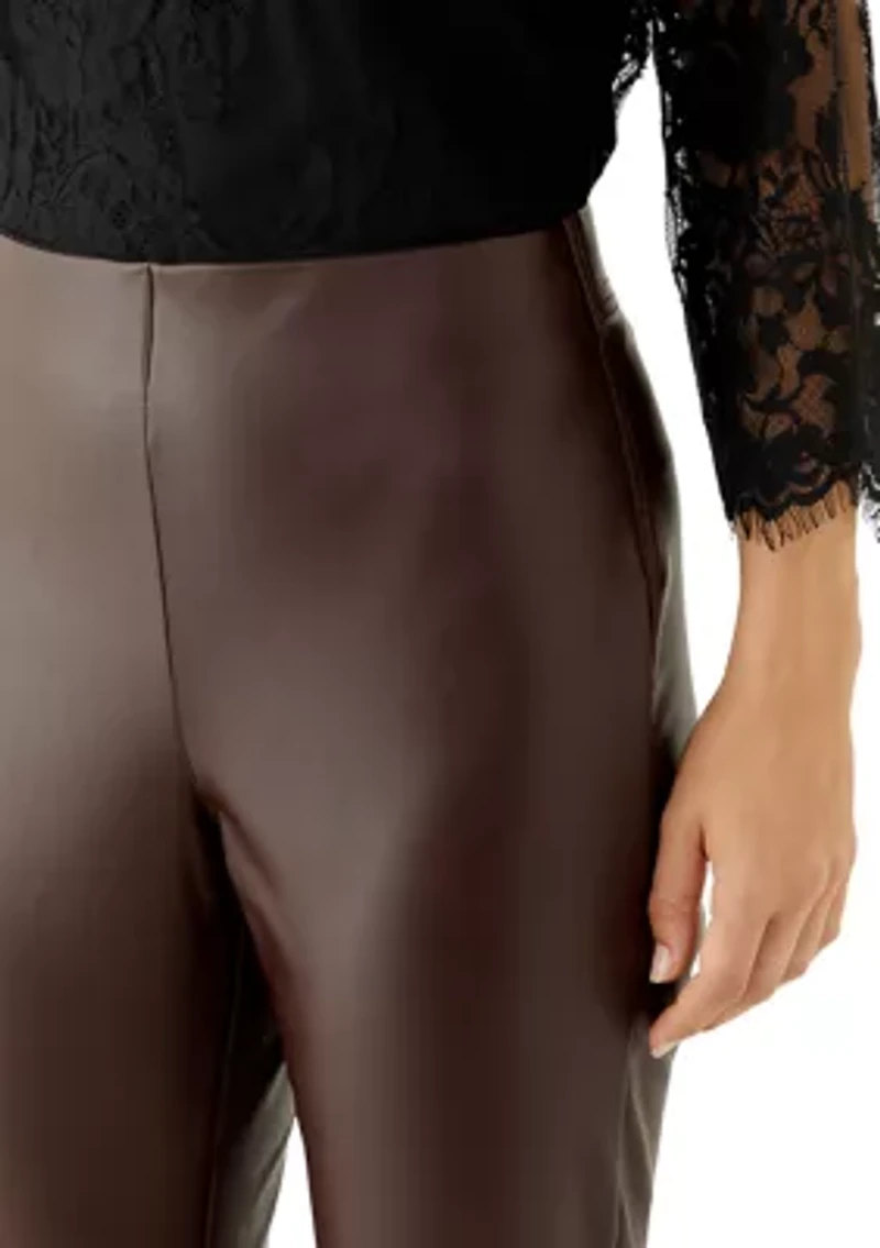 Women's Vegan Leather Kick Flare Pants
