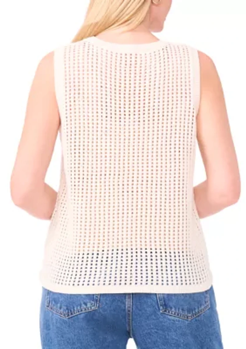 Plus Sleeveless Crochet Tank Top
