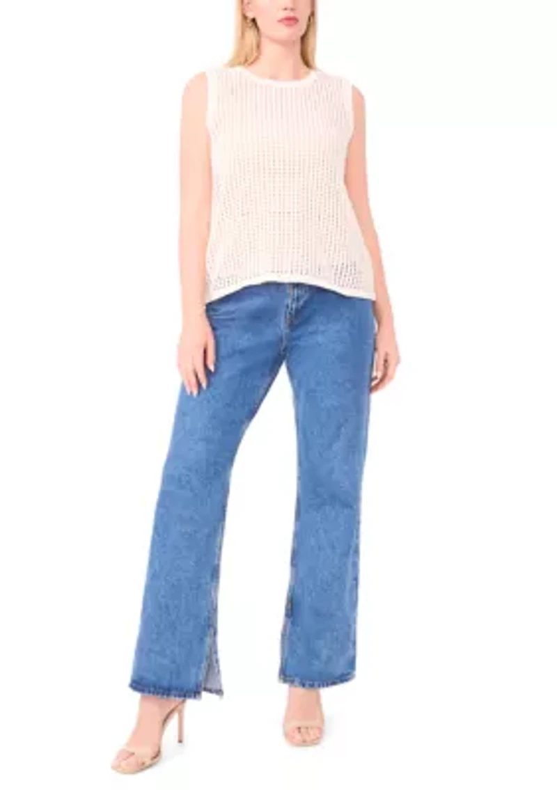 Plus Sleeveless Crochet Tank Top