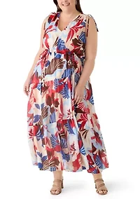 Plus Sleeveless V-Neck Maxi Dress