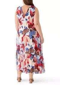 Plus Sleeveless V-Neck Maxi Dress