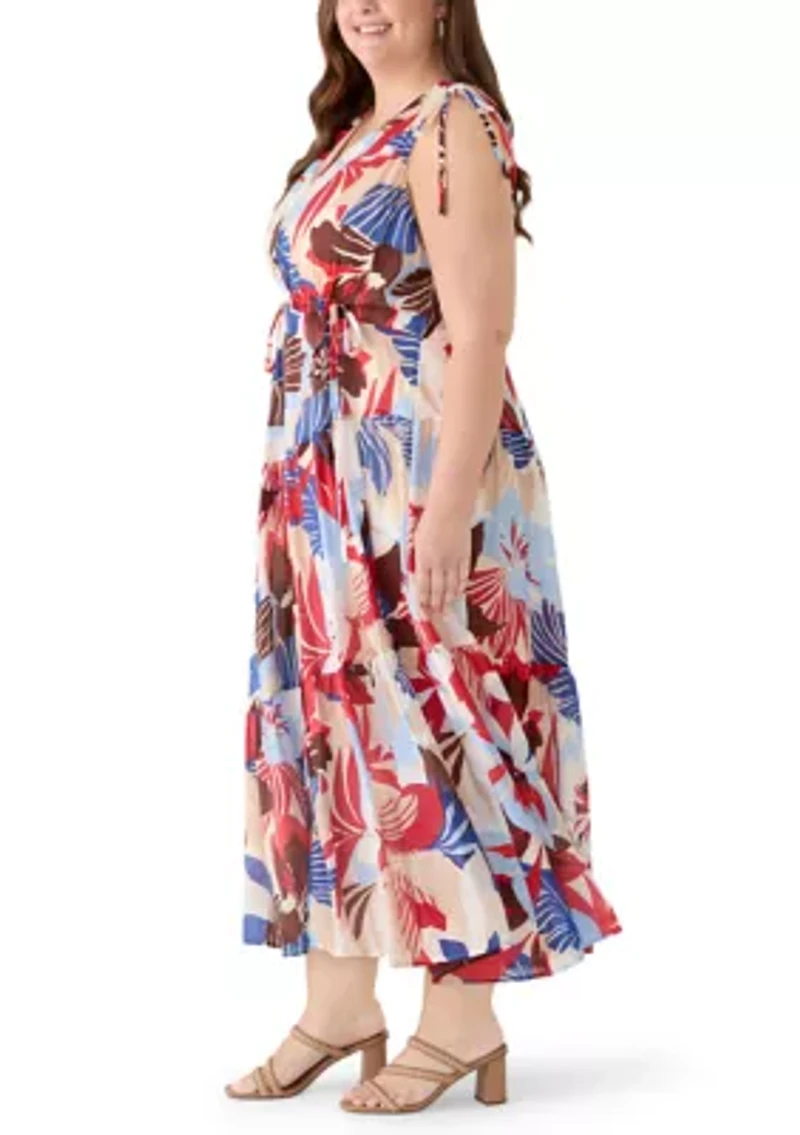 Plus Sleeveless V-Neck Maxi Dress