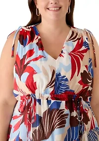 Plus Sleeveless V-Neck Maxi Dress