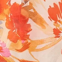 Plus Flutter Sleeve Pintuck Floral Henley Top