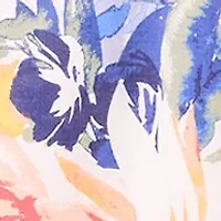 Plus Tie Neck Smocked Waist Printed Maxi Dress