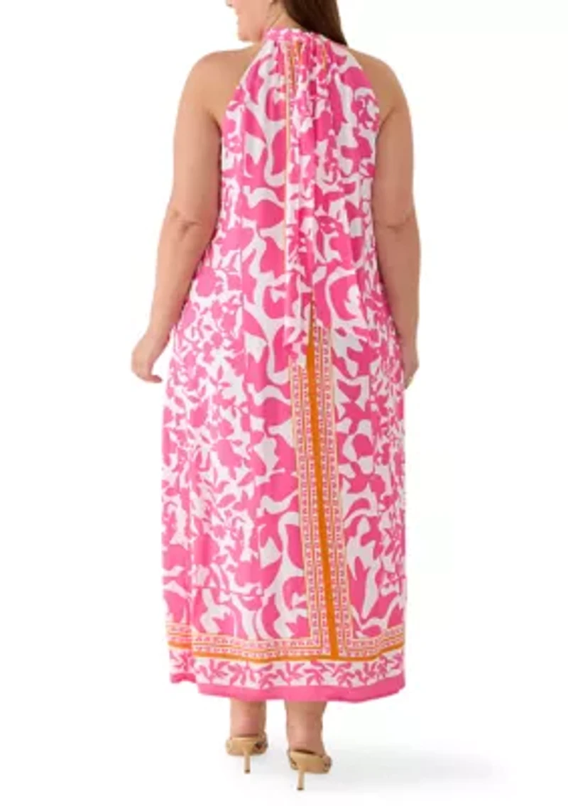 Plus Halter Neck Maxi Dress