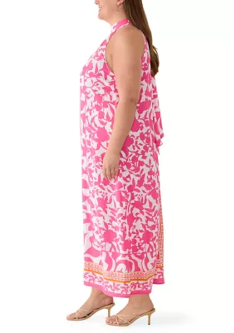 Plus Halter Neck Maxi Dress